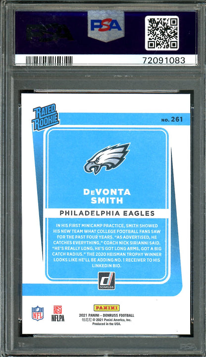 2021 Panini Donruss DeVonta Smith Rookie Gold Press Proof PSA 10 Eagles