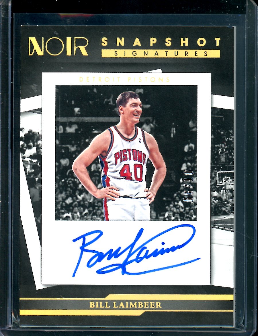 2022-23 Panini Noir Bill Laimbeer Snapshot Signatures Auto Gold /10 Pistons