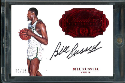 2016-17 Panini Flawless Bill Russell Auto Ruby /15 Celtics