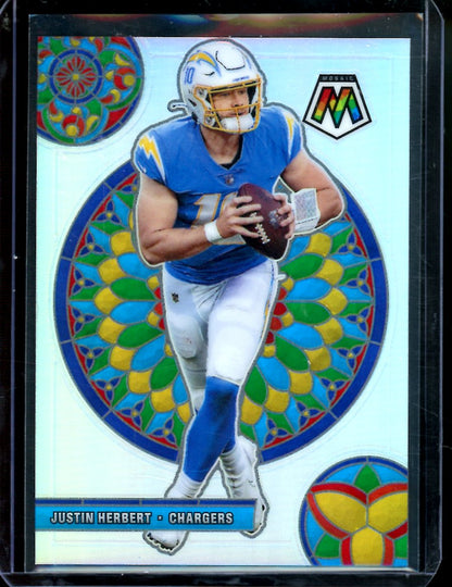 2021 Panini Mosaic Justin Herbert Stained Glass SSP Chargers