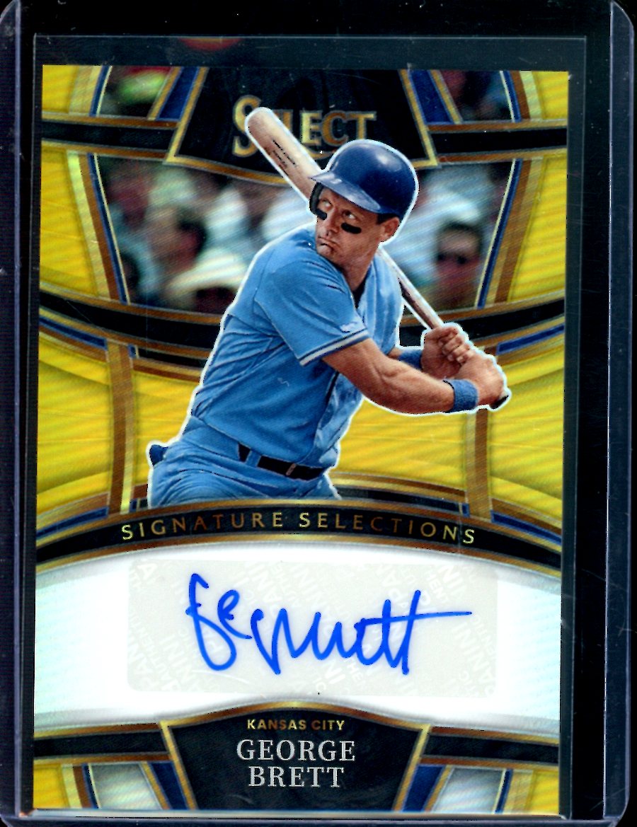 George Roubicek Autograph Card 2023 Panini Select George Brett Signature Selections Gold Autograph /1 ...