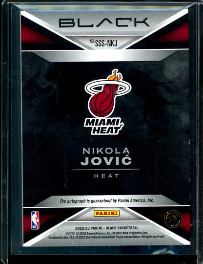 2022/23 Panini Black Nikola Jovic Smoke Show Autograph /35 Heat