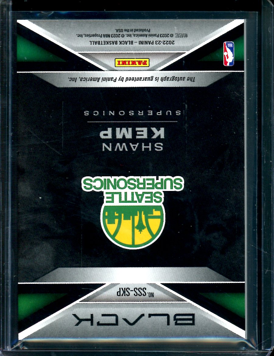 2022/23 Panini Black Shawn Kemp Smoke Show Gold Autograph /10 Sonics