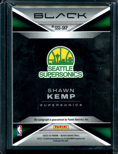 2022/23 Panini Black Shawn Kemp Smoke Show Gold Autograph /10 Sonics