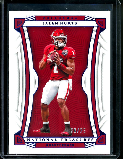 2023 Panini National Treasures Collegiate Jalen Hurts Blue /75 Oklahoma