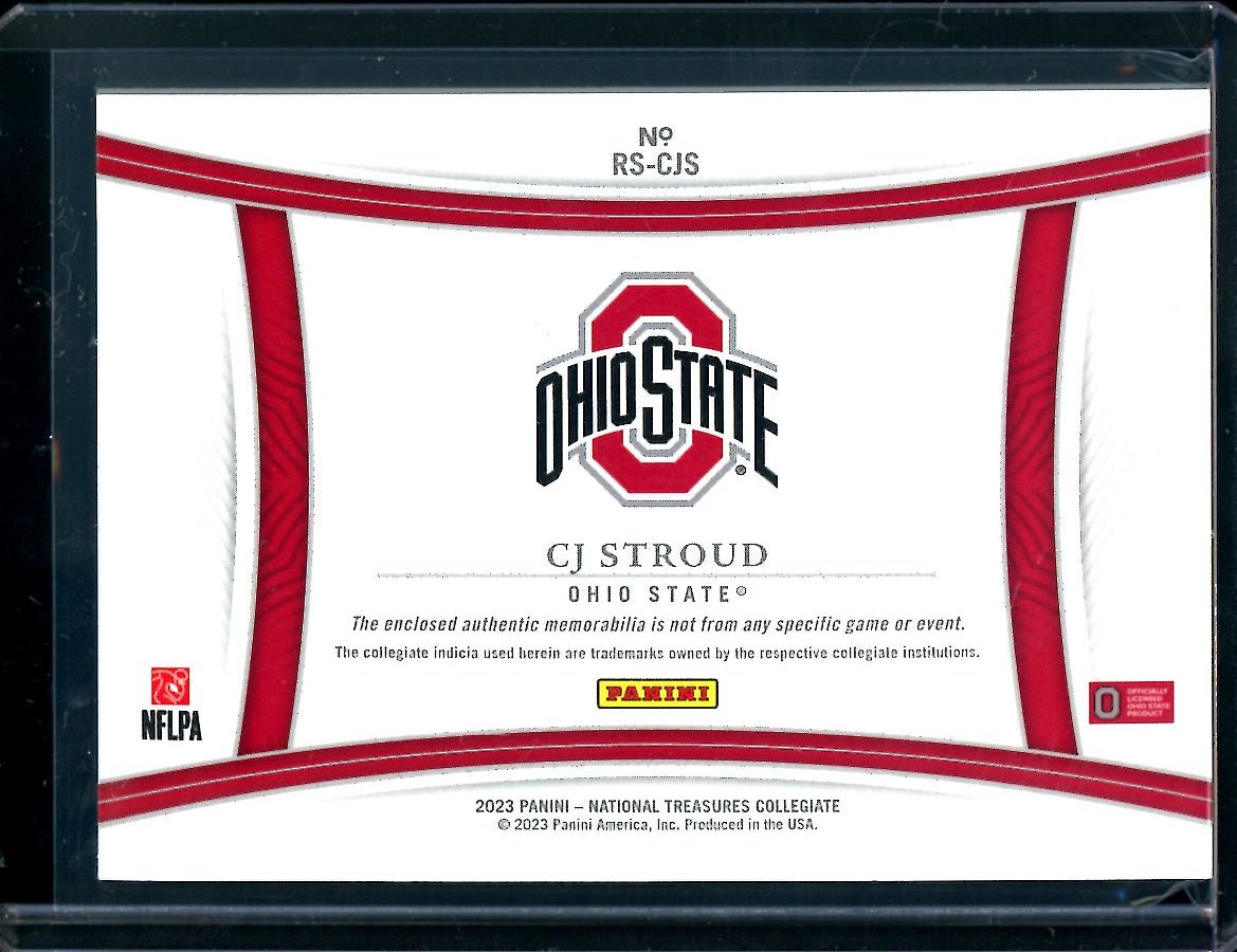 2023 Panini National Treasures Collegiate CJ Stroud Rookie Jumbo Patch Gold /10 Ohio State - Trading Card Market