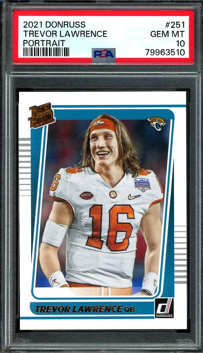 2021 Panini Donruss Trevor Lawrence Rated Rookie Portrait PSA 10 Jaguars - Trading Card Market