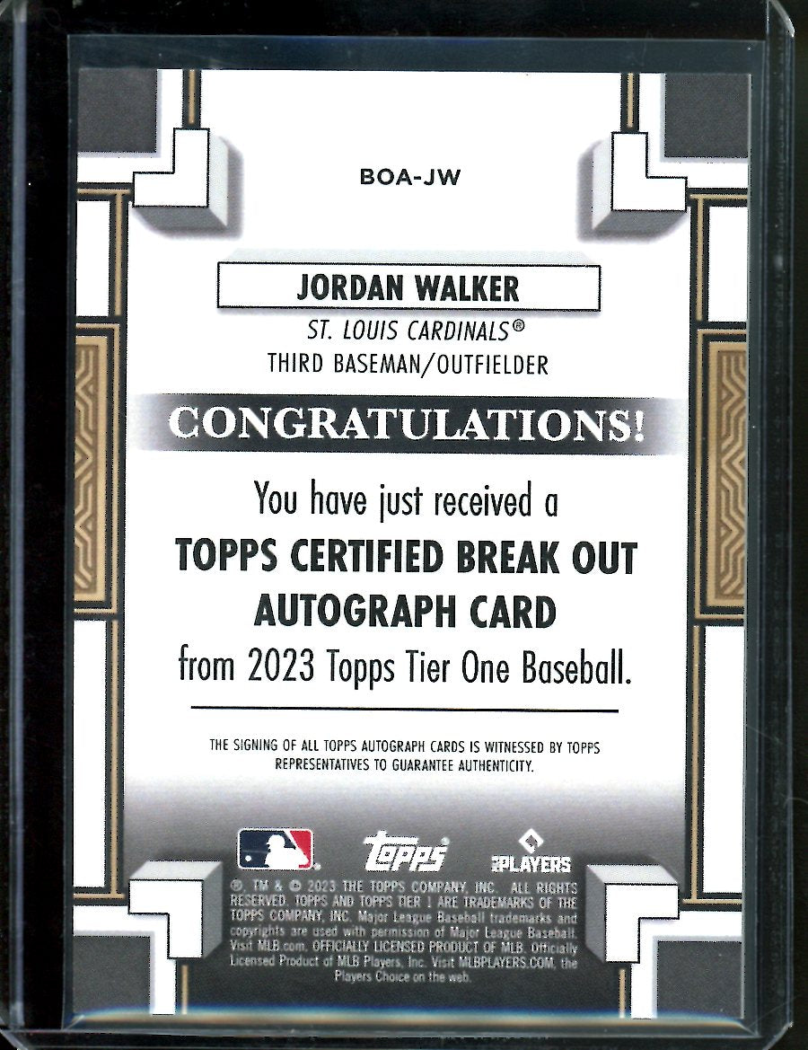 2023 Topps Tier One Jordan Walker Rookie Auto /99 Cardinals