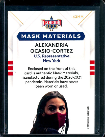 2022 Benchwarmers Decision Alexandria Ocasio-Cortez Mask Patch /10