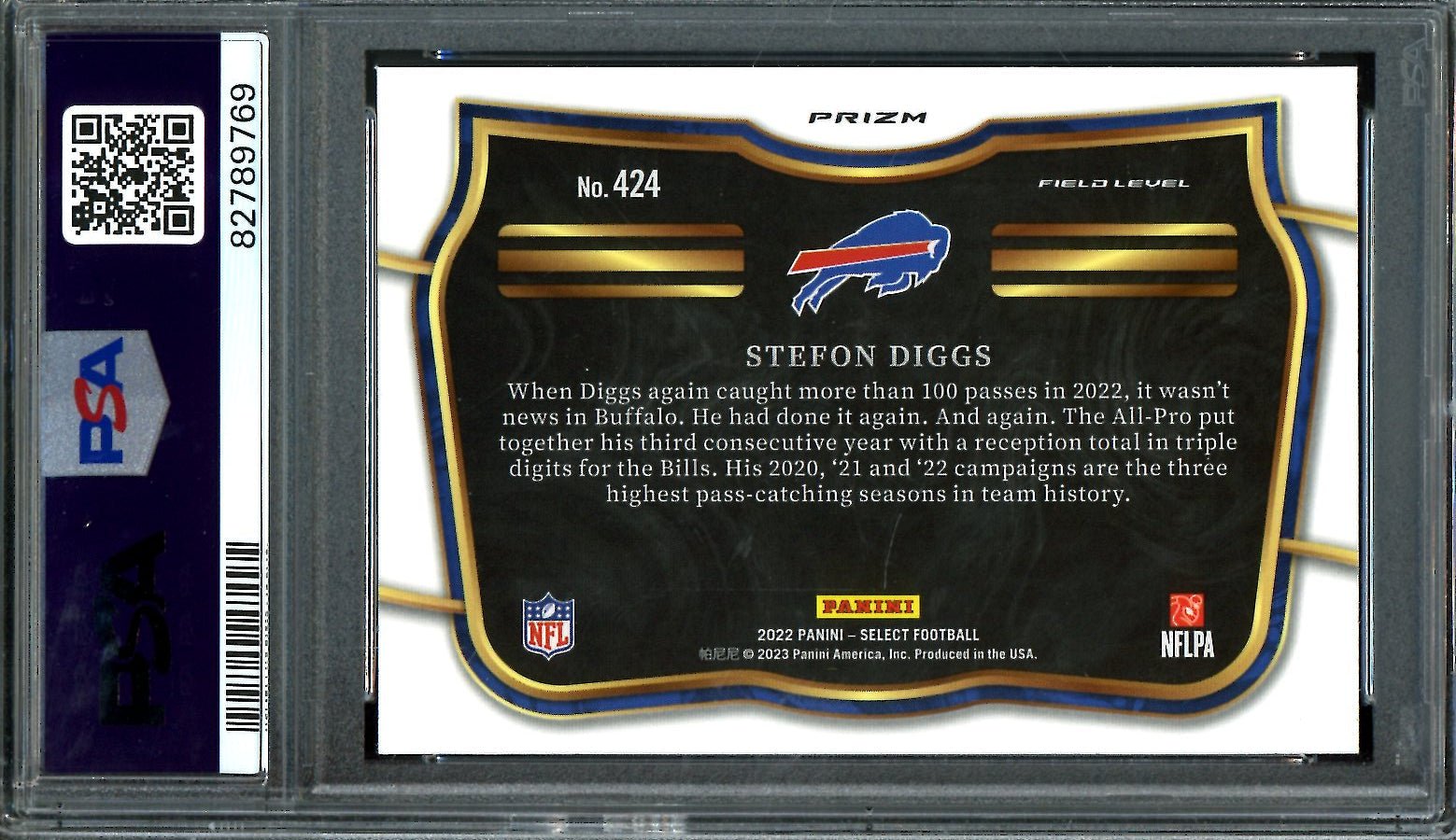 2022 Panini Select Stefon Diggs Cosmic Prizm PSA 9 Bills - Trading Card Market