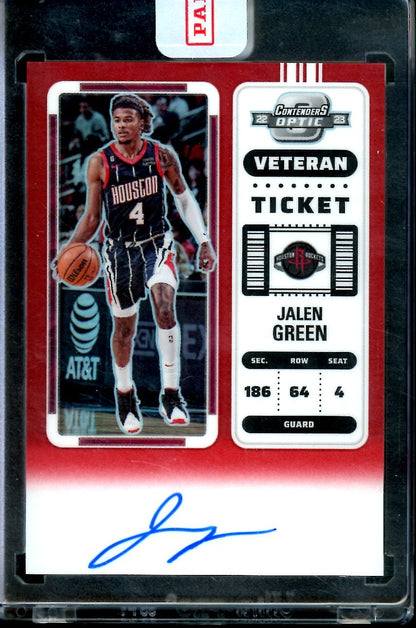 2022/23 Panini Contenders Optic Jalen Green Veteran Ticket Auto Red /60 Rockets - Trading Card Market