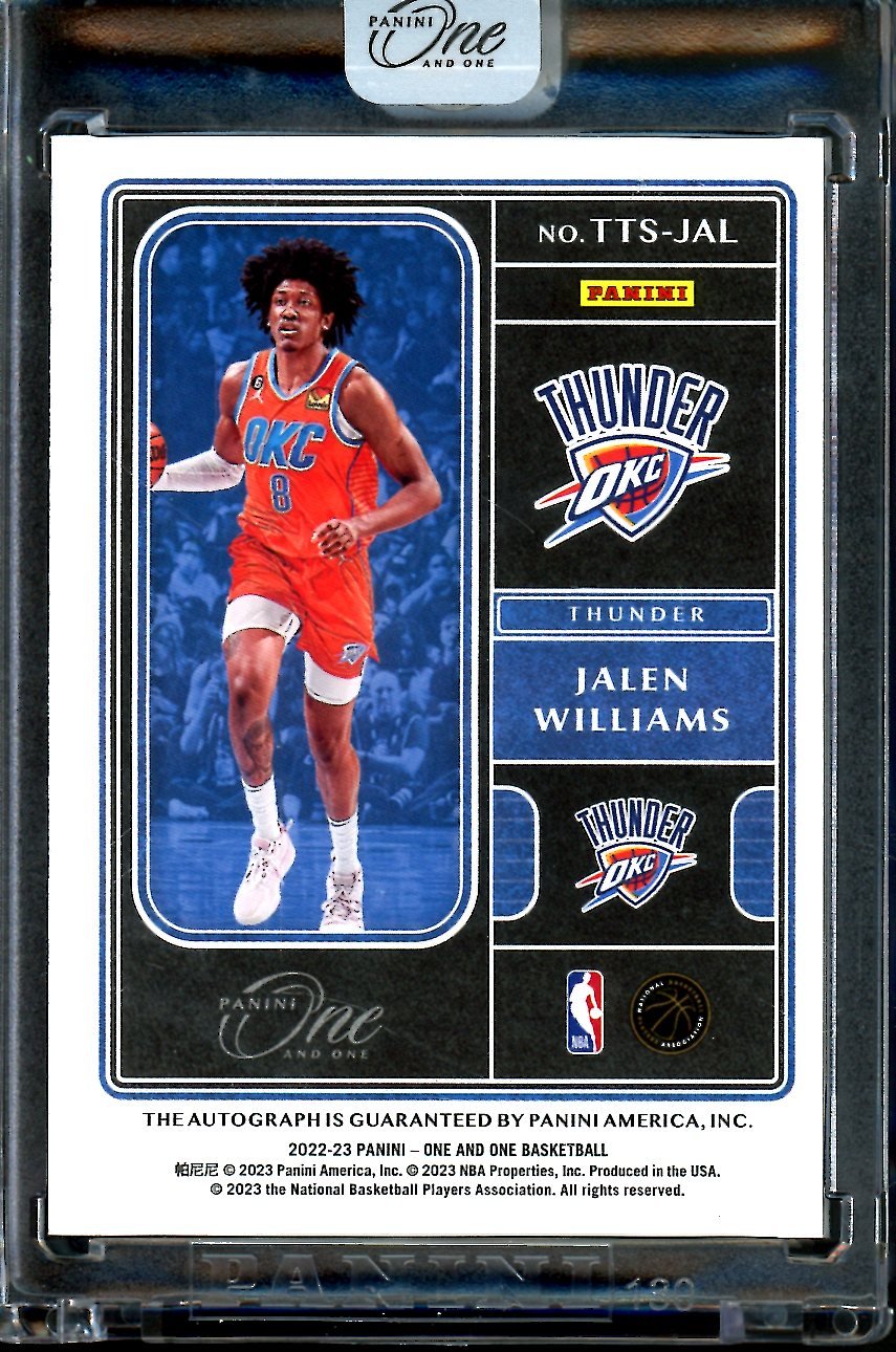 2022/23 Panini One & One Jalen Williams Rookie Team Titan Auto Green /5 Thunder - Trading Card Market