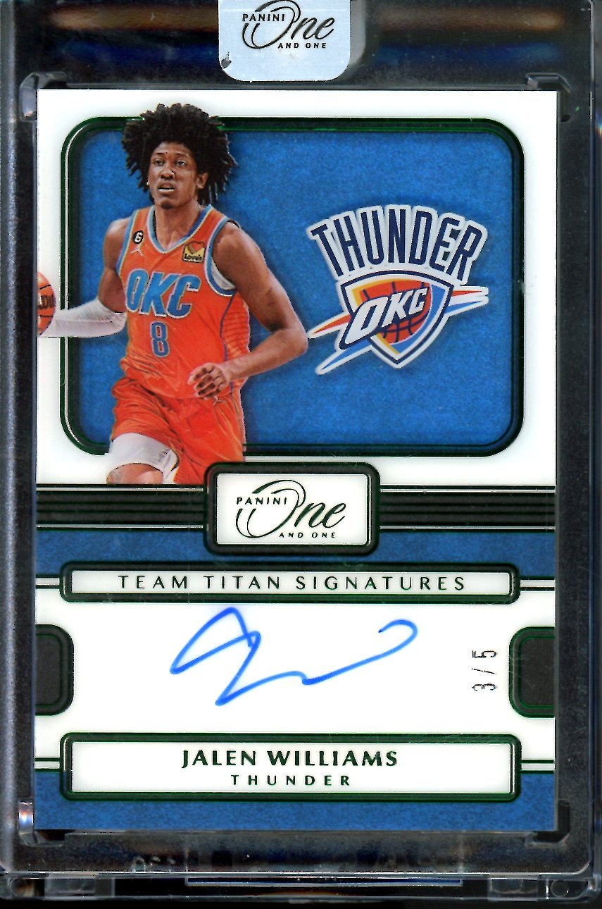 2022/23 Panini One & One Jalen Williams Rookie Team Titan Auto Green /5 Thunder - Trading Card Market