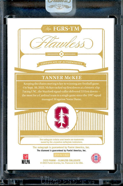 2023 Panini Flawless Collegiate Tanner McKee Rookie Diamond Auto /25 Stanford - Trading Card Market