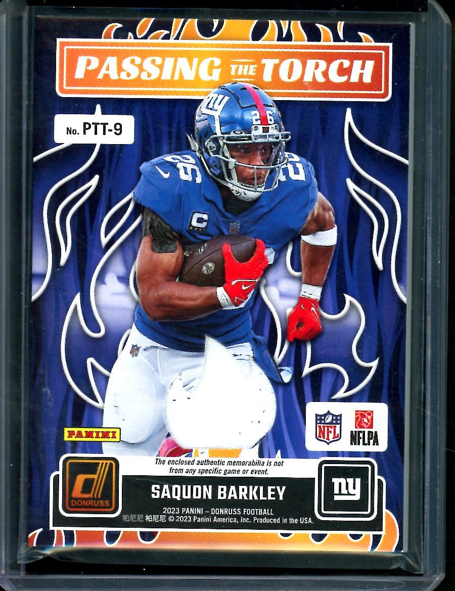 2023 Panini Donruss Tiki Barber/Saquon Barkley Passing the Torch Patch /49 Giants - Trading Card Market