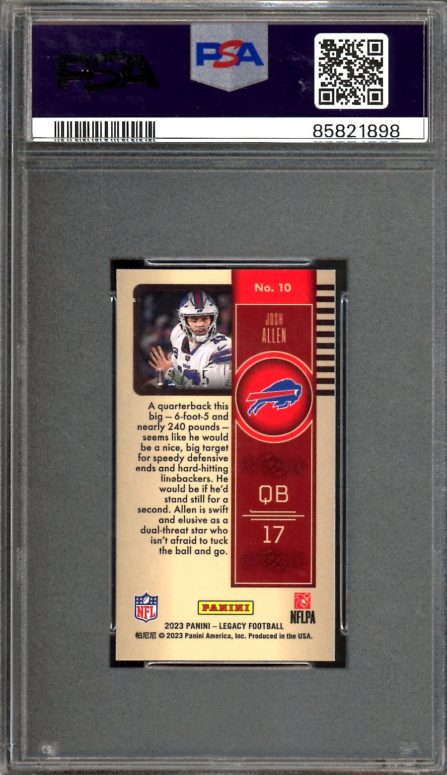 2023 Panini Legacy Josh Allen Premium Mini Bronze /75 PSA 9 Bills - Trading Card Market