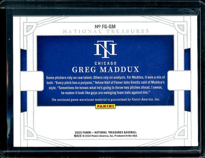 2023 Panini National Treasures Greg Maddux Field Pass Patch /25 Cubs - Trading Card Market
