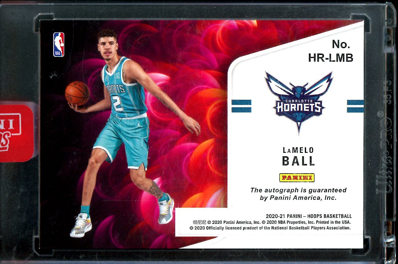 2020/21 Panini NBA Hoops Lamelo Ball Hot Rookie Signatures Auto Hornets