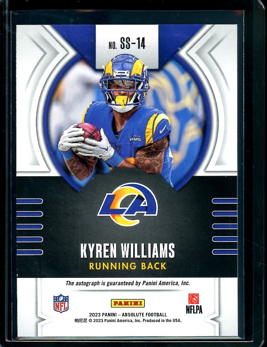 2023 Panini Absolute Kyren Williams Standouts Auto Orange /50 Rams - Trading Card Market