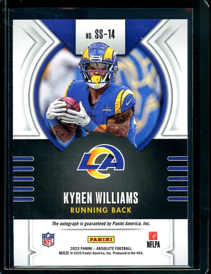 2023 Panini Absolute Kyren Williams Standouts Auto Orange /50 Rams - Trading Card Market