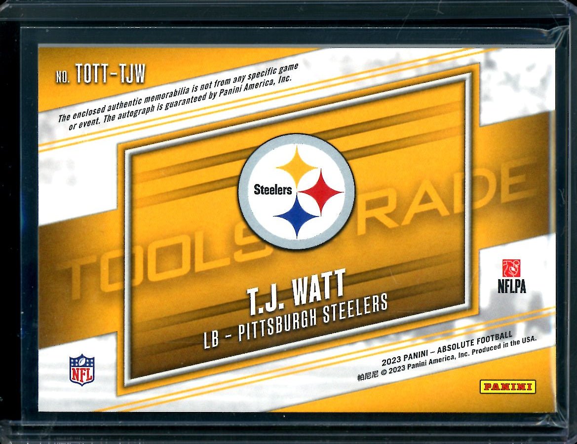 2023 Panini Absolute T.J. Watt Tools of the Trade Patch Auto /25 Steelers - Trading Card Market