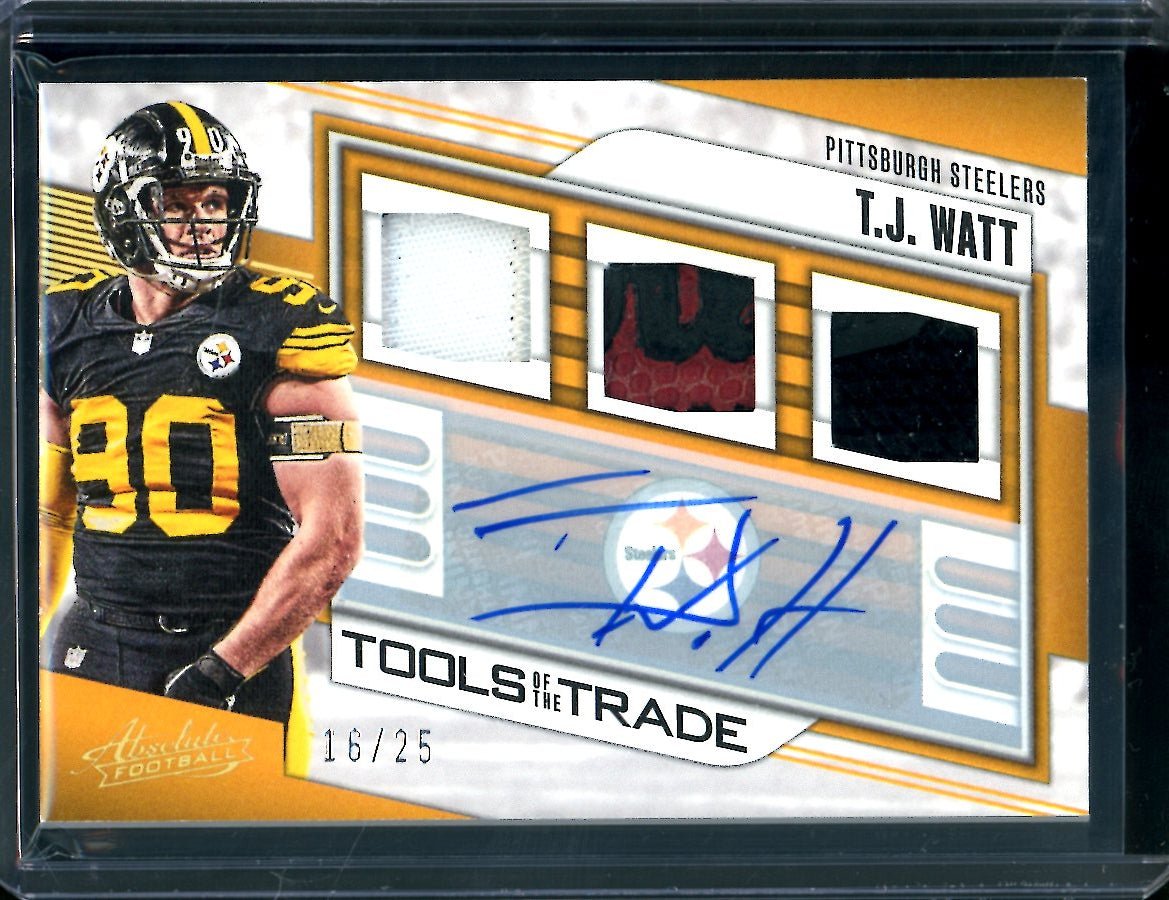 2023 Panini Absolute T.J. Watt Tools of the Trade Patch Auto /25 Steelers - Trading Card Market
