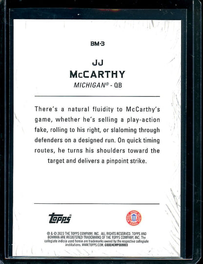 2023 Bowman's Best JJ McCarthy Masterpieces Orange /25 Michigan - Trading Card Market