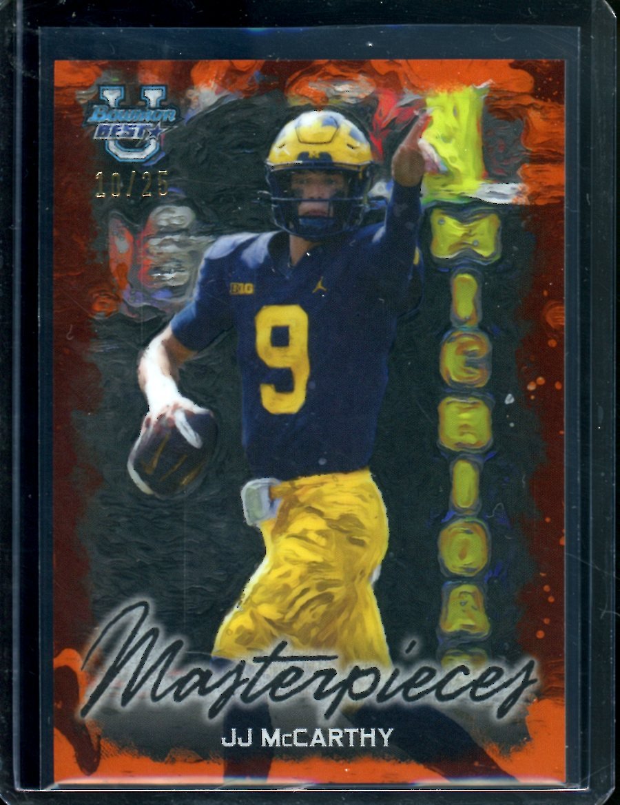 2023 Bowman's Best JJ McCarthy Masterpieces Orange /25 Michigan - Trading Card Market