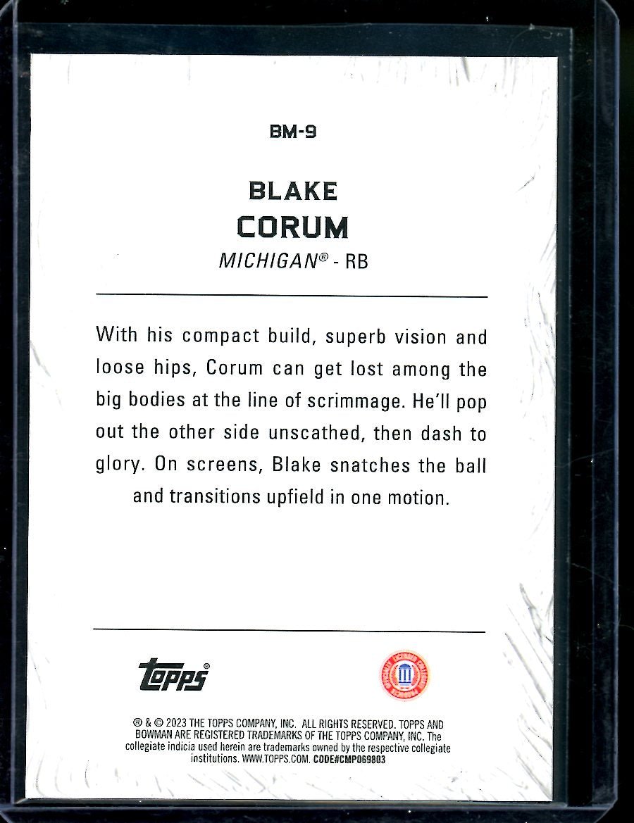 2023 Bowman's Best Blake Corum Masterpieces Gold /50 Michigan - Trading Card Market