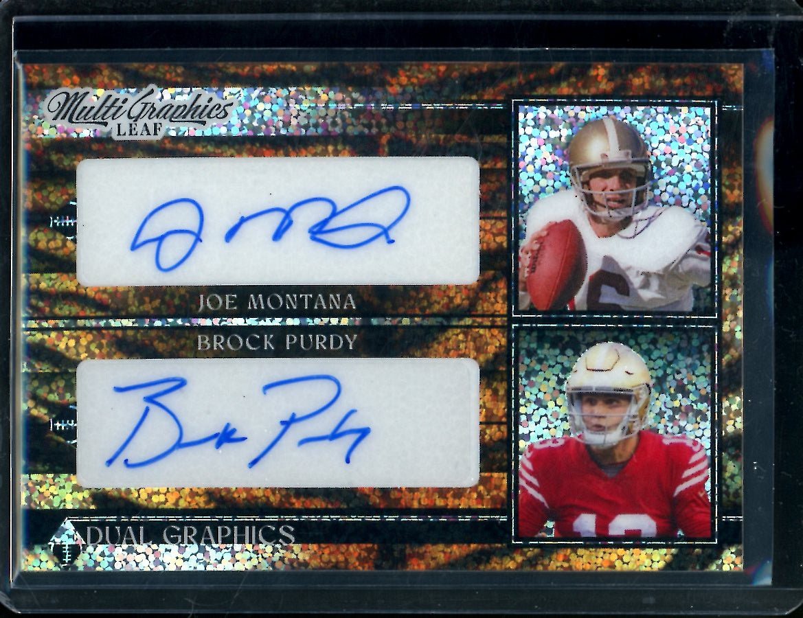 2023 Leaf MultiGraphics Joe Montana/Brock Purdy Dual Auto /3 49ers - Trading Card Market