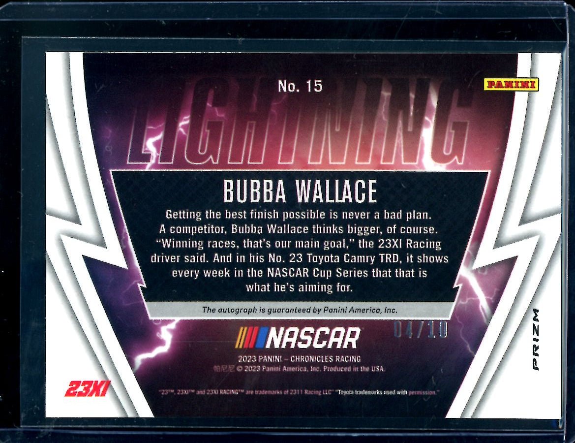 2023 Panini Chronicles Racing Prizm Bubba Wallace Auto Gold /10 NASCAR - Trading Card Market