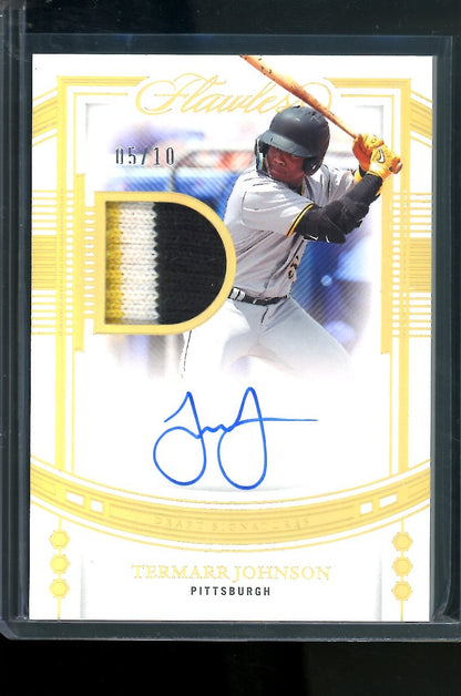 2023 Panini Flawless Termarr Johnson Patch Auto Gold /10 Pirates - Trading Card Market