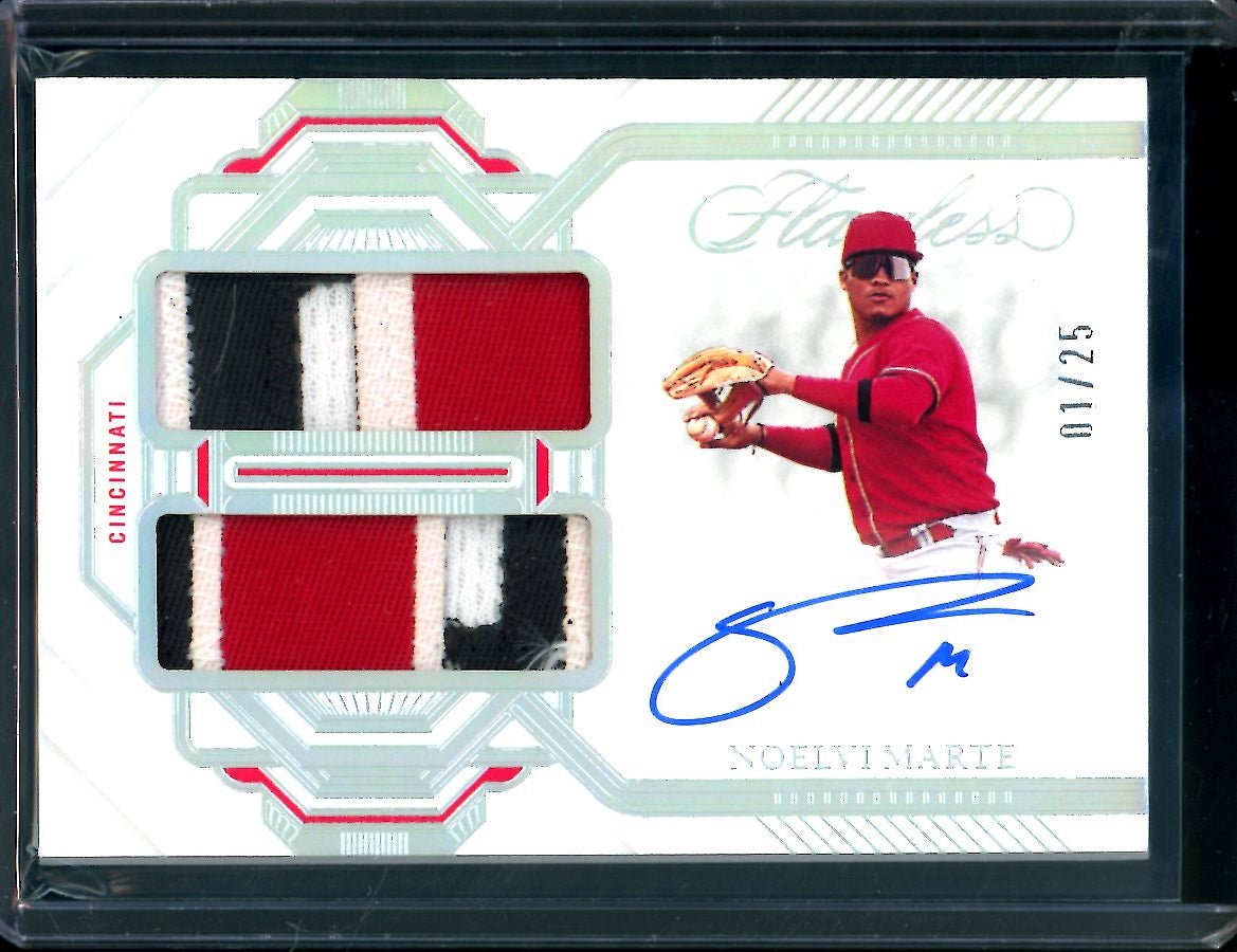 2023 Panini Flawless Noelvi Marte Patch Auto /25 Reds - Trading Card Market