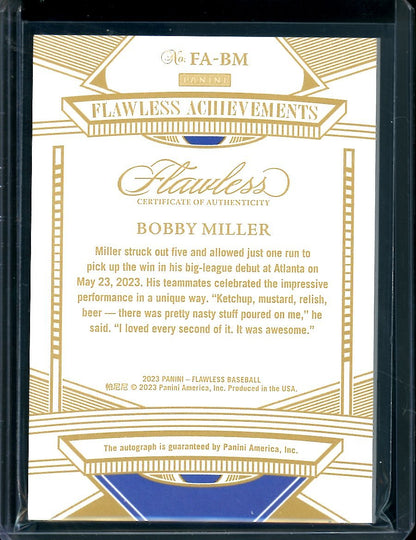 2023 Panini Flawless Bobby Miller Rookie Flawless Achievements Auto /20 Dodgers - Trading Card Market
