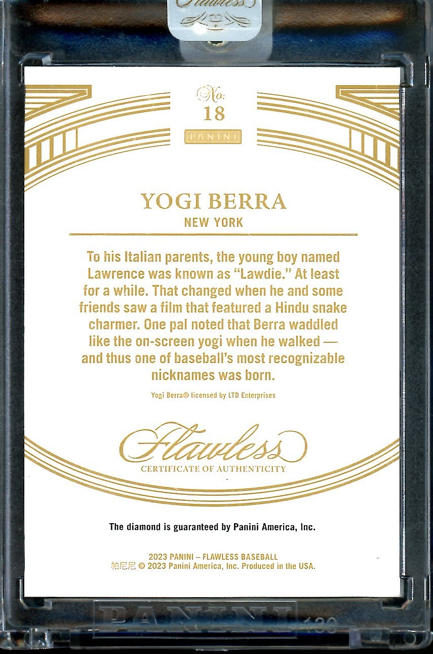 2023 Panini Flawless Yogi Berra Diamond Legends /20 Yankees - Trading Card Market