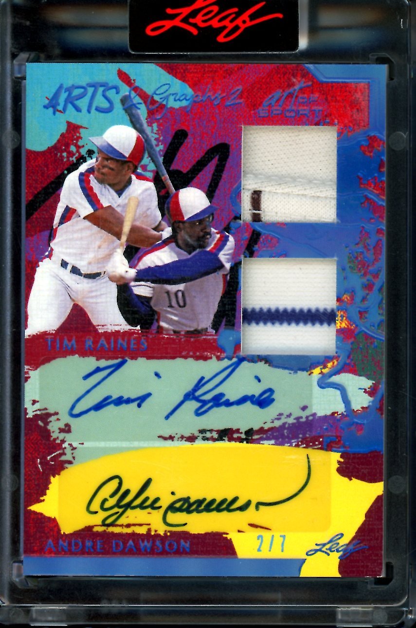 2023 Leaf Art of Sport Tim Raines/Andre Dawson Arts & Graphs Dual Patch Auto /7 Nationals - Trading Card Market