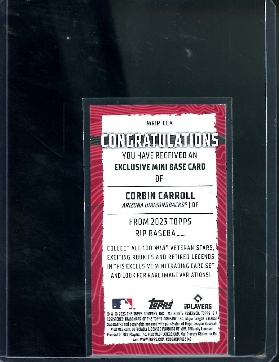 2023 Topps Rip Corbin Carroll Rookie Mini /65 Diamondbacks - Trading Card Market