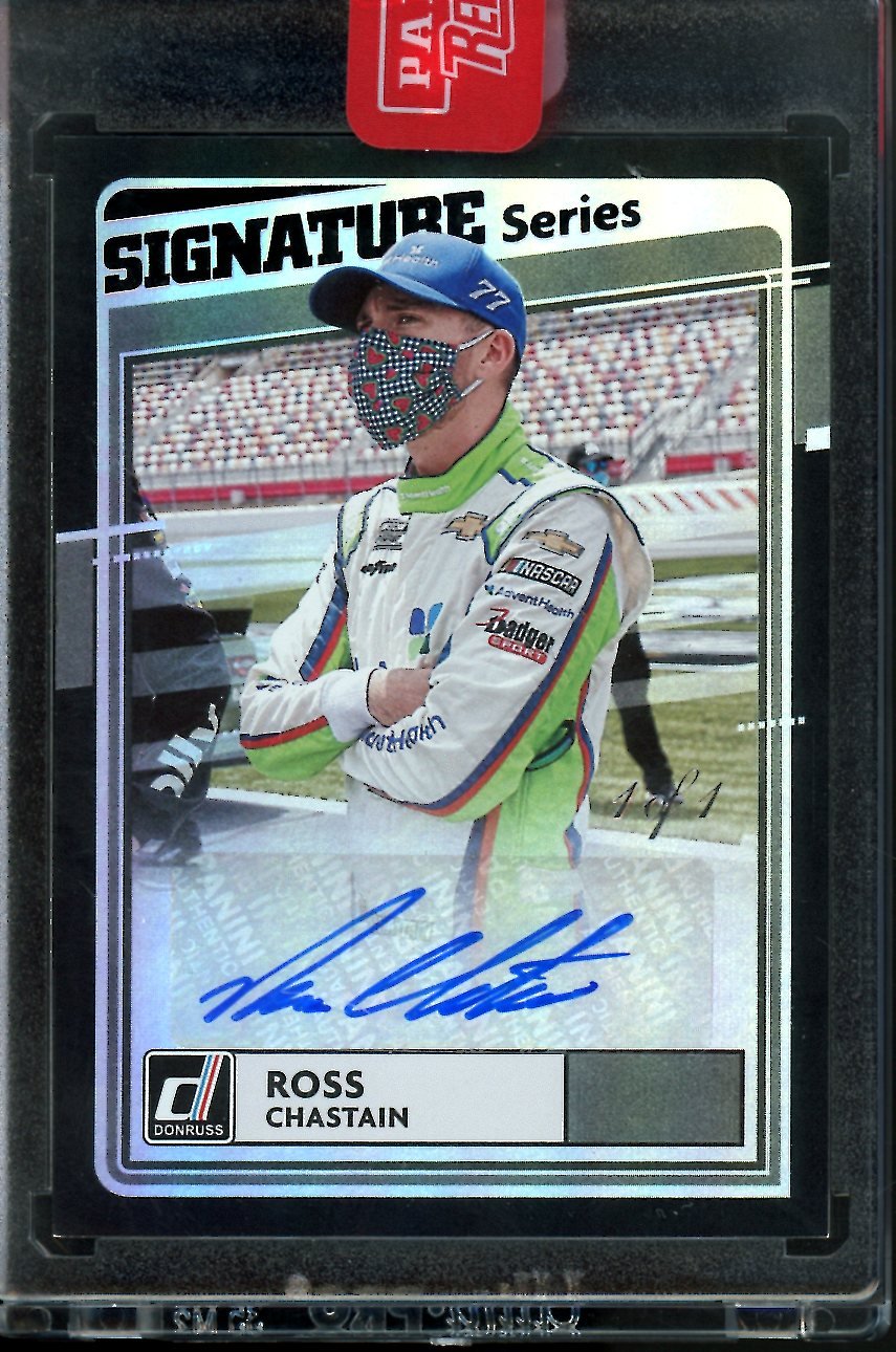 2021 Panini Donruss Racing Ross Chastain Signature Series Black 1/1 NASCAR - Trading Card Market