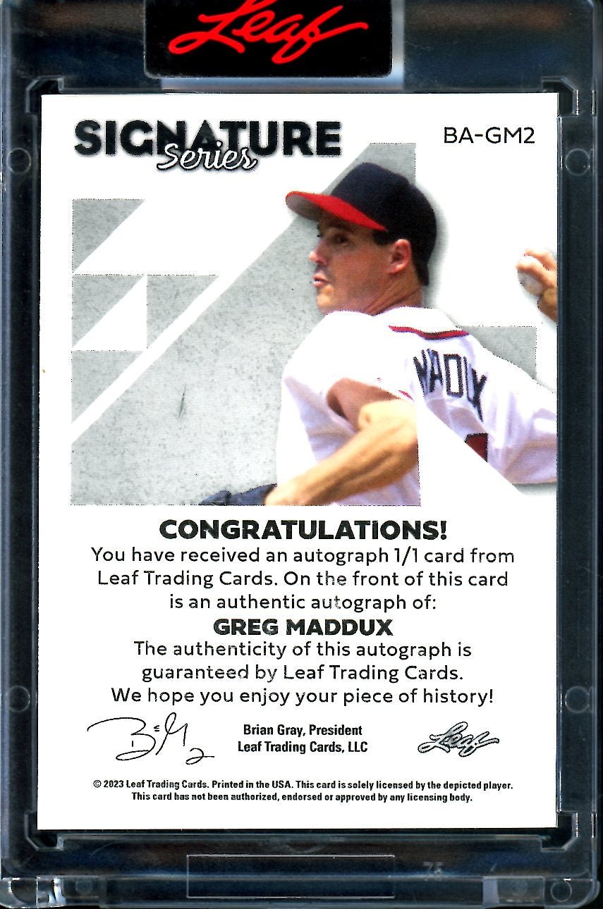 2023 Leaf Signature Series Greg Maddux Auto 1/1 Braves - Trading Card Market