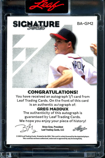 2023 Leaf Signature Series Greg Maddux Auto 1/1 Braves - Trading Card Market
