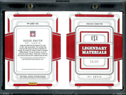 2023 Panini National Treasures Ozzie Smith Legendary Materials Booklet /49 Cardinals - Trading Card Market