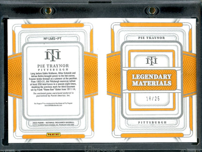 2023 Panini National Treasures Pie Traynor Legendary Materials Booklet /25 Pirates