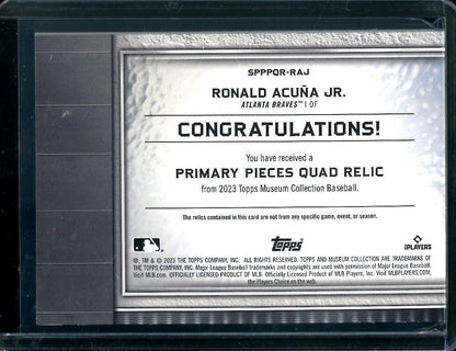 2023 Topps Museum Ronald Acuna Jr. Primary Pieces Patch /15 Braves - Trading Card Market