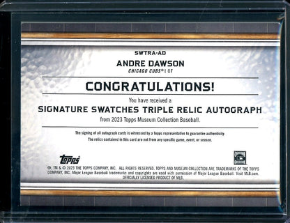 2023 Topps Museum Andre Dawson Signature Swatches Patch Auto /99 Cubs - Trading Card Market