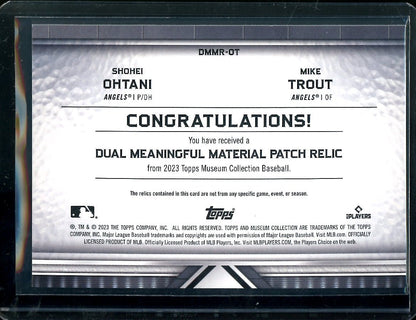 2023 Topps Museum Shohei Ohtani/Mike Trout Dual Patch /50 Angels - Trading Card Market