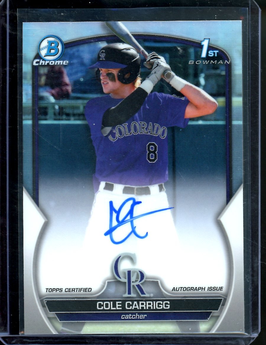 2023 Bowman Chrome Cole Carrigg 1st Bowman Refractor Auto /499 Rockies - Trading Card Market