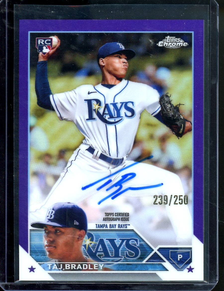 2023 Topps Chrome Taj Bradley Rookie Auto Purple /250 Rays - Trading Card Market