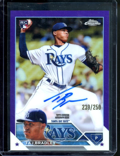 2023 Topps Chrome Taj Bradley Rookie Auto Purple /250 Rays - Trading Card Market