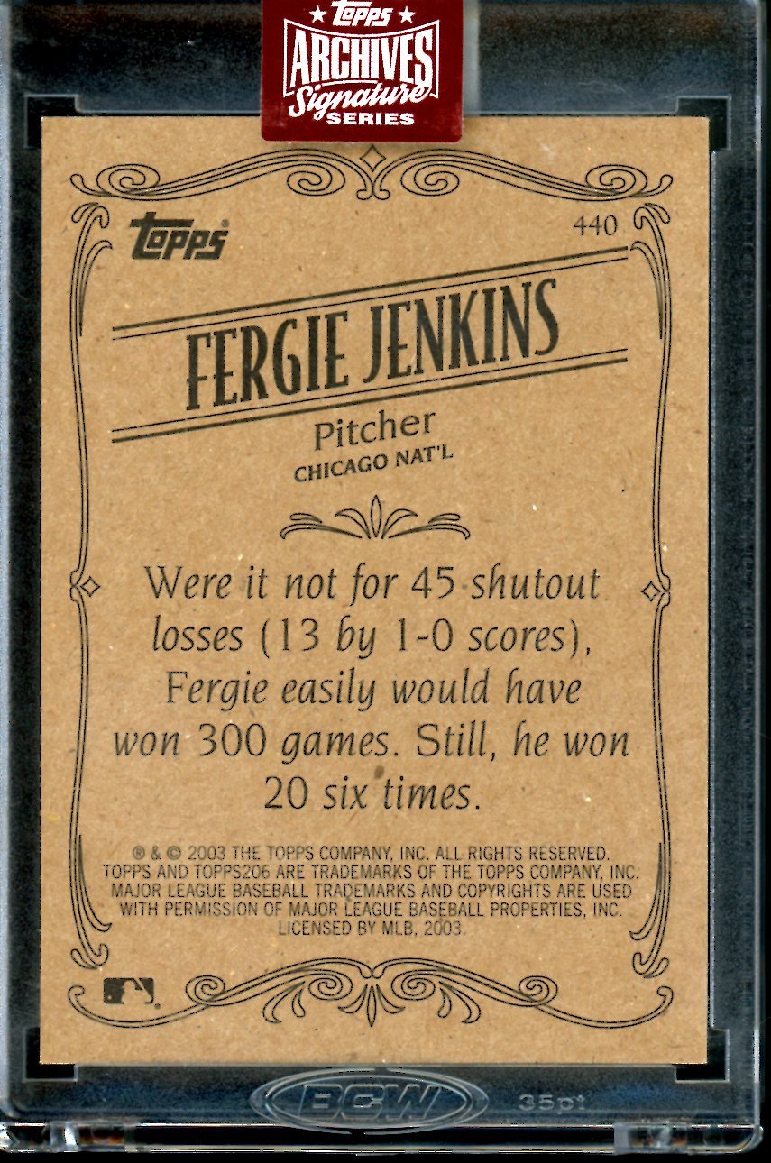 2023 Topps Archives Signature Series Fergie Jenkins Auto 1/1 Cubs - Trading Card Market