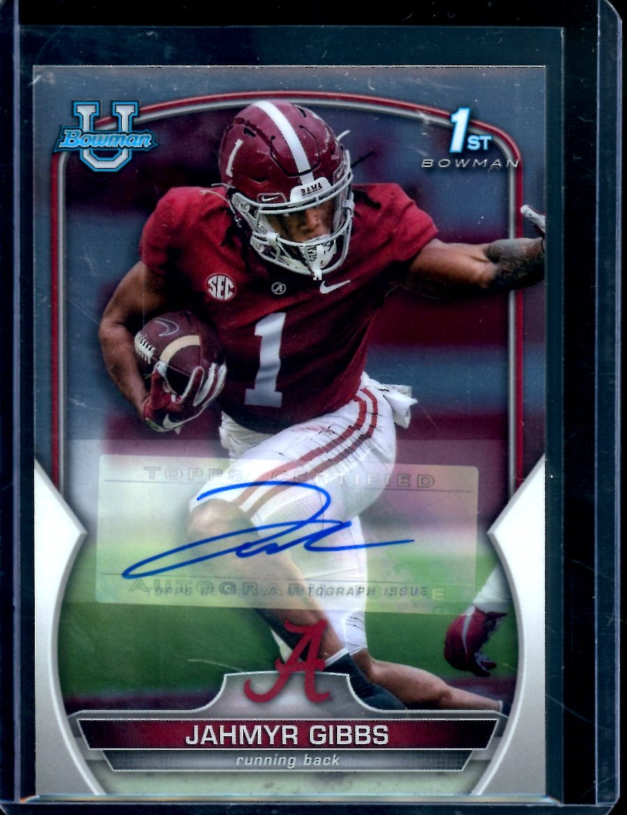 2022 Bowman Chrome University Jahmyr Gibbs 1st Bowman Auto Alabama - Trading Card Market